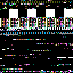 The 16 color palette of the Apple II, with each pixel now encoding four bits of data