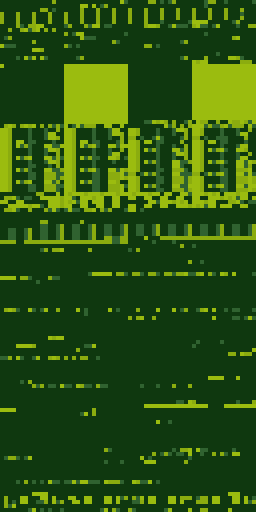 Using four shades of green to simulate the palette of the original gameboy