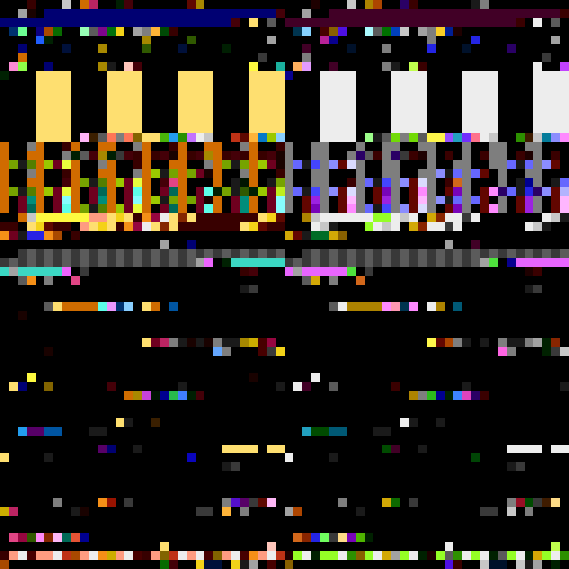 The NTSC and PAL 128 color palettes next to each other