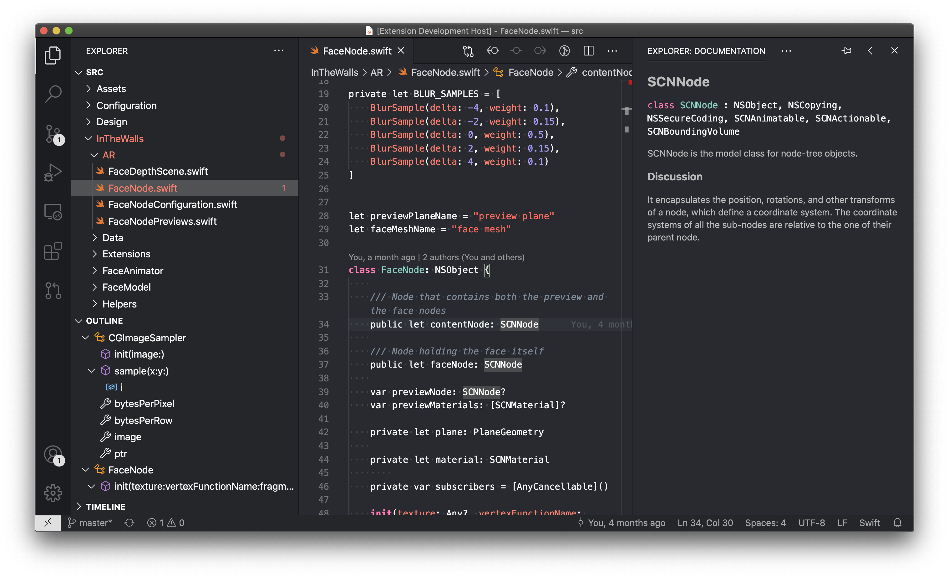 VS Code with a side of docs (thanks to the 'View: Move Panel Right' command).